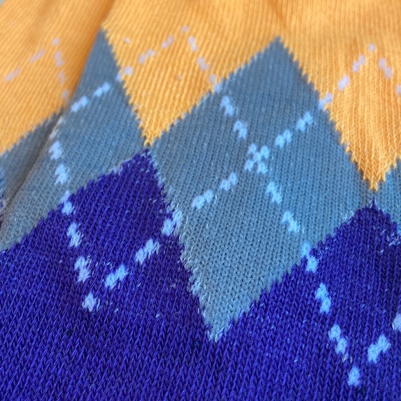 ⭐️Free w/ Purchase! Argyle Novelty Socks Purple Neon Orange - Picture 3 of 5